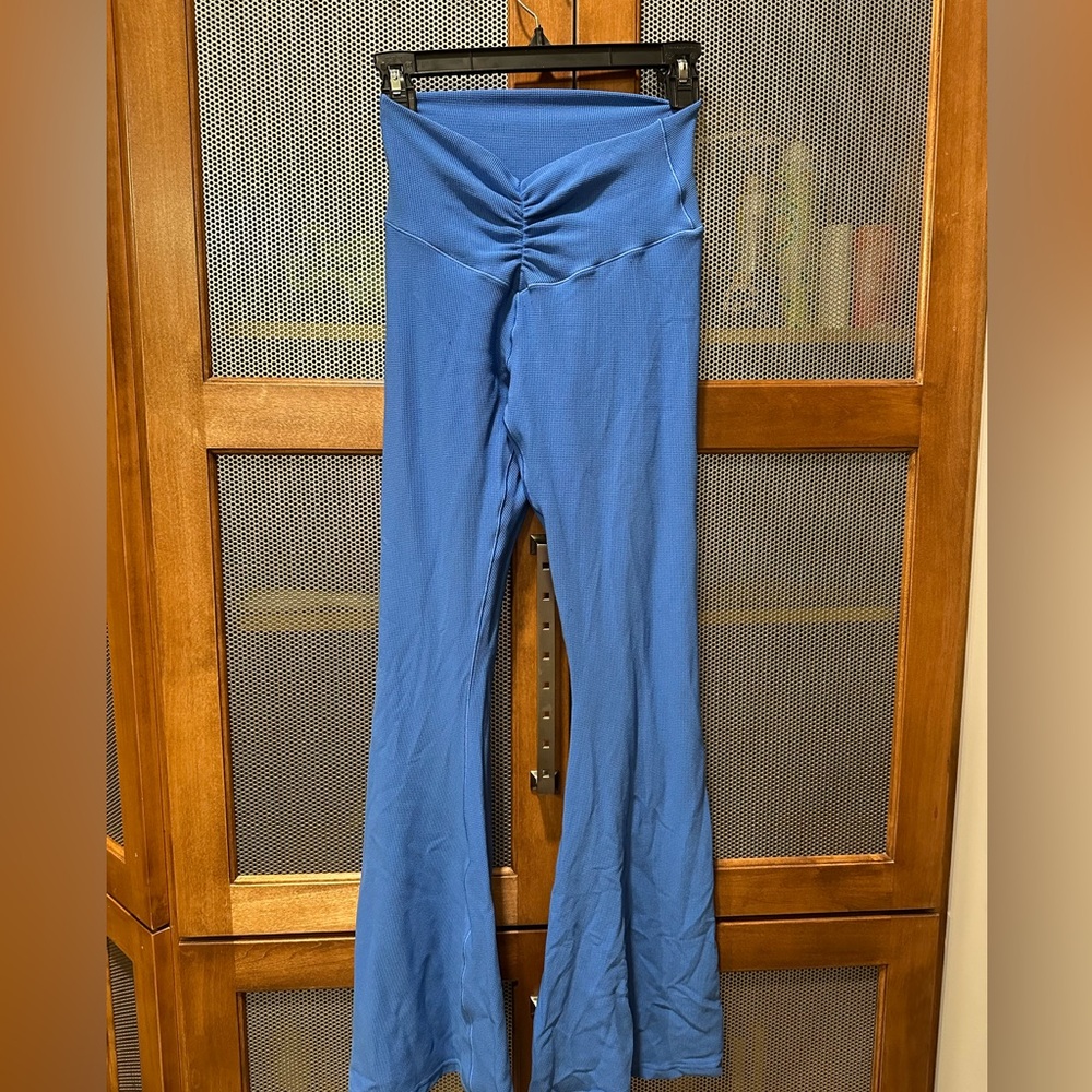 OFFLINE by Aerie Blue Waffle Knit High-Waisted Flare Leggings